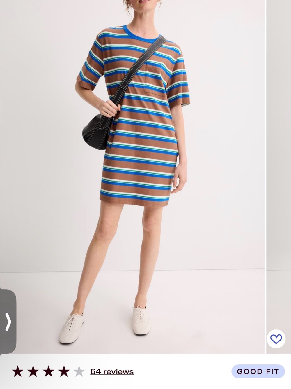 XiRENA Striped Tee Dress in Brown, Blue and Cream-classic 90s look